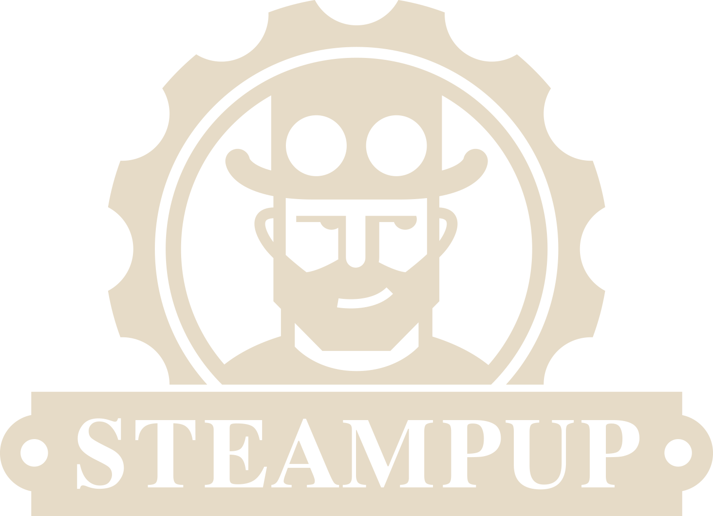 Steampup white logo